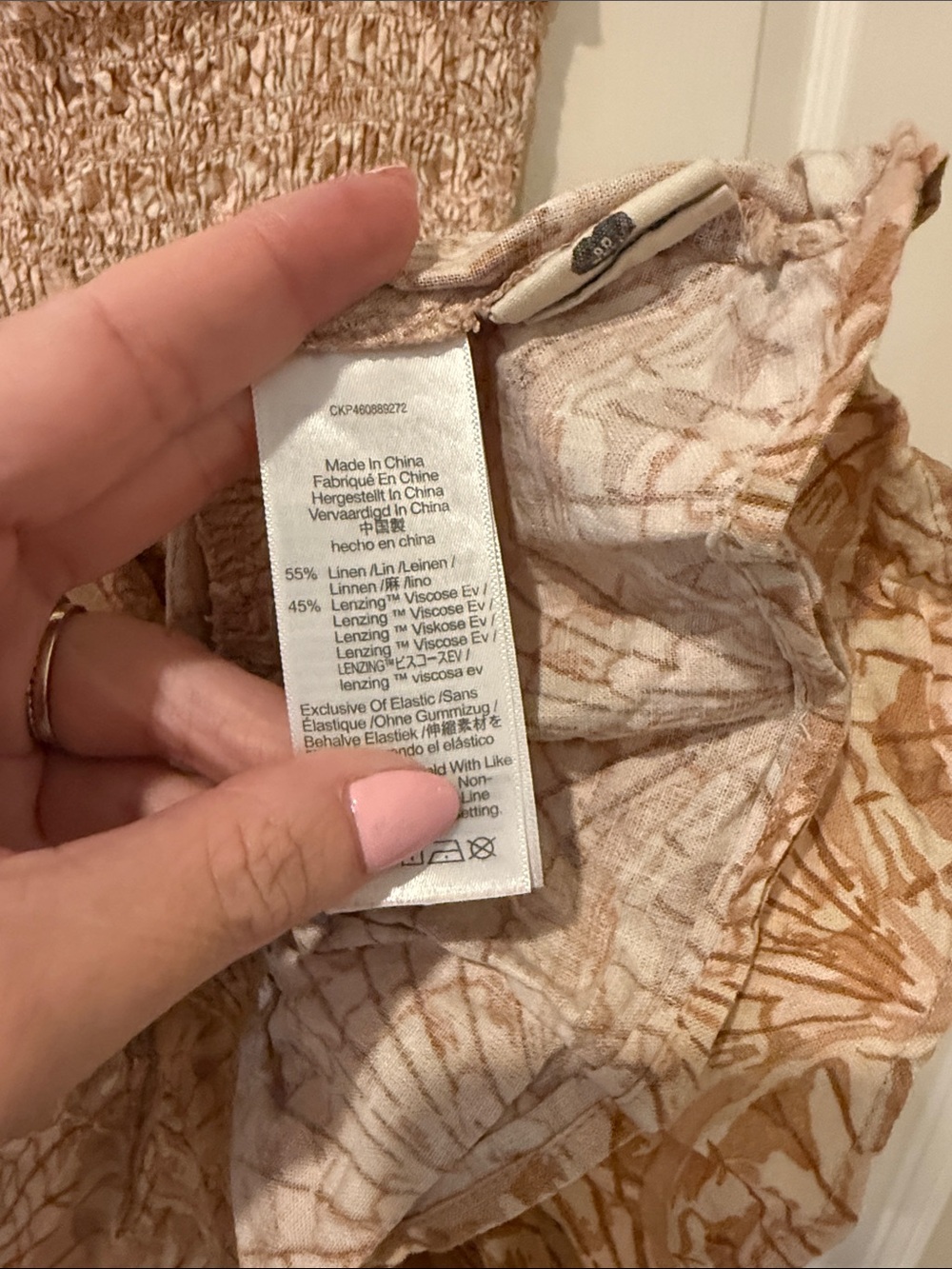 Madewell Lucie linen blend smocked dress, large - Picture 7 of 8